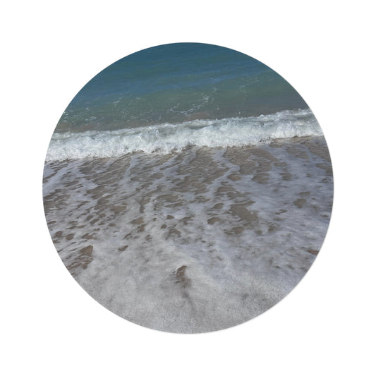 Coastal Round Rug - Beach-Inspired Home Decor, Nautical Floor Mat, Coastal Living, Living Room Accent, Beach House Decor