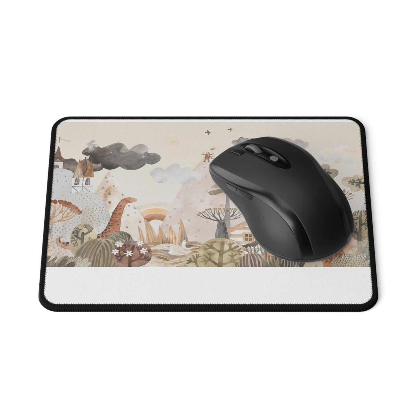 Mystic Woodland Mouse Pad — Non-Slip Gaming Mousepad with Pastel Forest Design