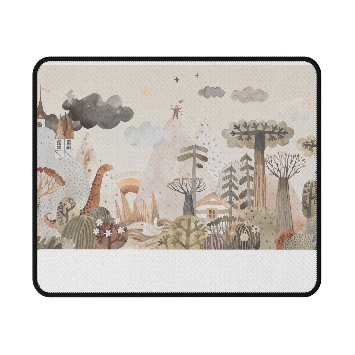 Mystic Woodland Mouse Pad — Non-Slip Gaming Mousepad with Pastel Forest Design