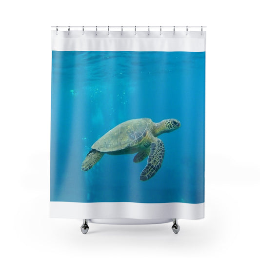 Oceanic Turtle Shower Curtain - Beach Vibes, Nautical Decor, Bathroom Accessory, Gift for Sea Lovers, Coastal Home