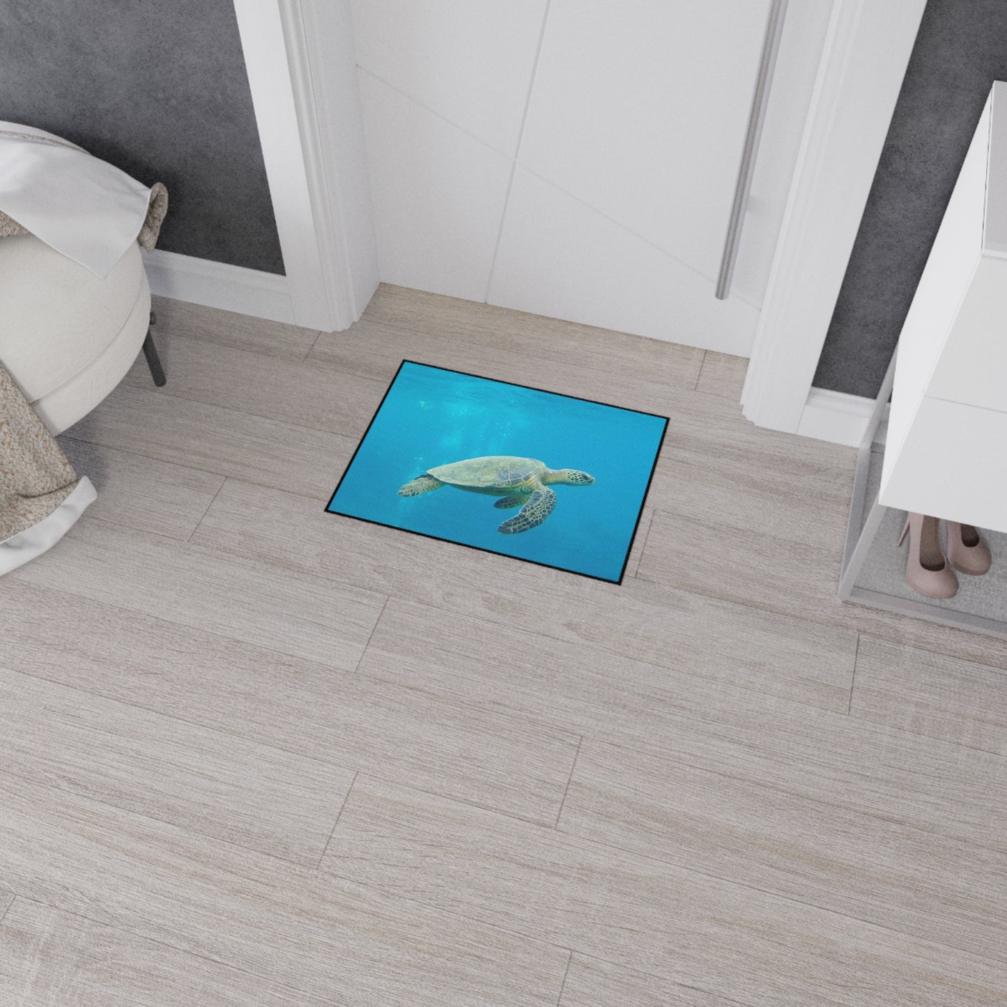 Ocean Turtle Heavy Duty Floor Mat | Indoor/Outdoor Use, Kitchen, Bathroom, Entryway, Beach Decor, Eco-Friendly